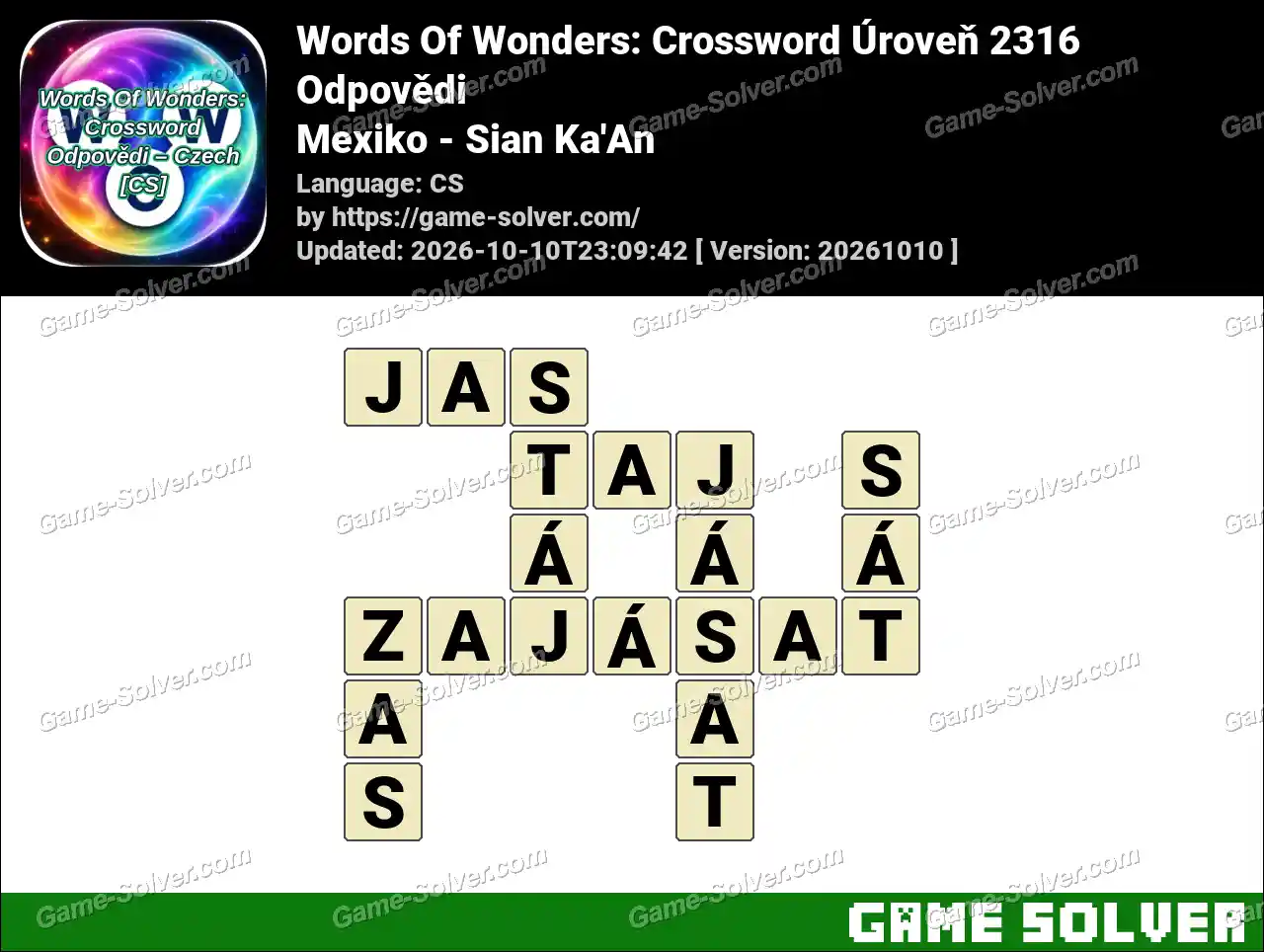 Words Of Wonders: Crossword Úroveň 2316 Odpovědi – Mexiko – Sian Ka’An
